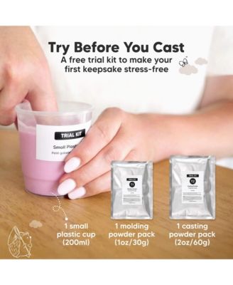 Reve Baby Casting Kit Hands and Feet Mold, 3D Baby Hand Casting Kit 0-9 Months with Wood Base, BPA-Free Baby Keepsake