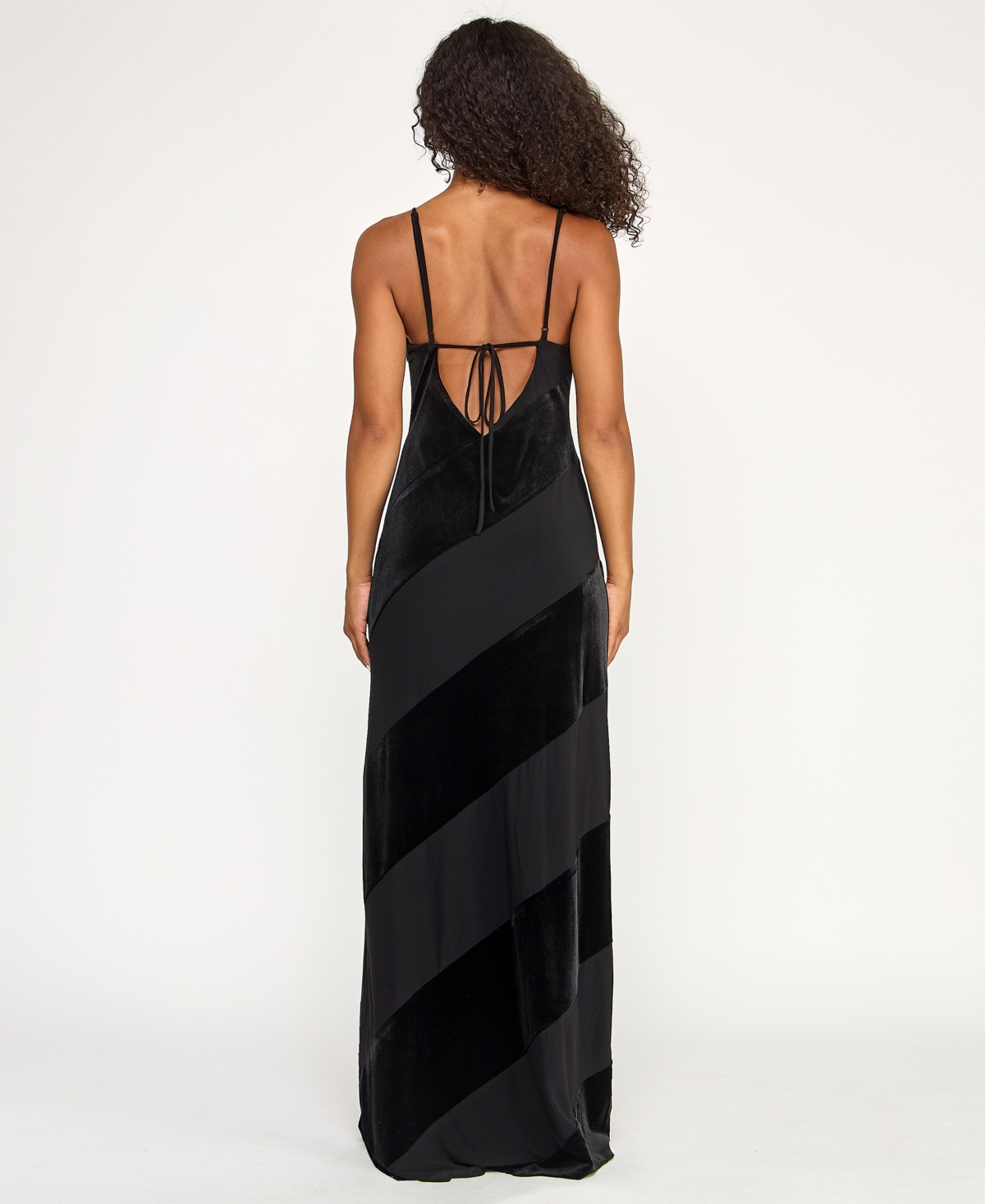 City Studios Juniors' Low-back Panel Long Slip Dress In Black
