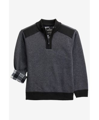 Boy's Quarter Zipper Fleece Flannel Lining Sweater