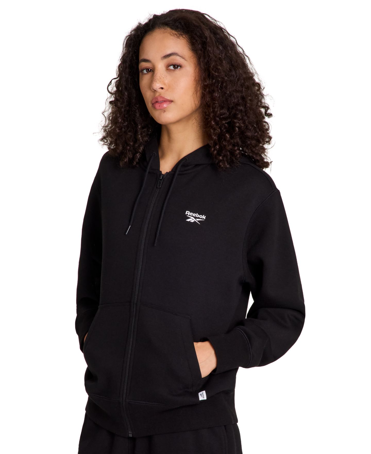 Женский свитшот Reebok Vector Full-Zip, цвет: Чёрный — фото 3