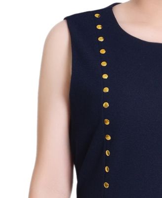Petite Sleeveless Stud Front Dress