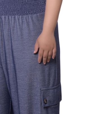 Plus Size Smocked Waist Harem Pull On Pants