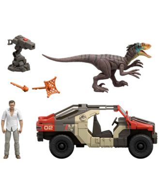 Rebirth Launch 'N Battle Vehicle with 1 Human and 1 Raptor Figure