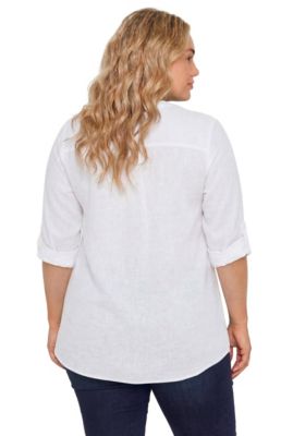 Women's Within Rayon 7-Day Three-Quarter Sleeve Tab-Front Tunic Top
