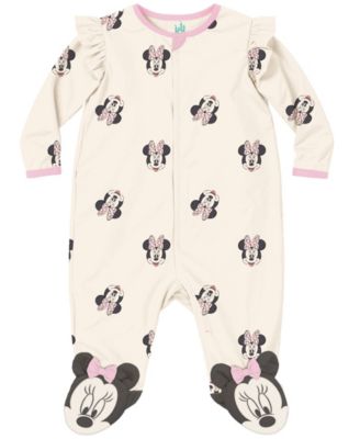 Baby Girls' Minnie Mouse Sleep-and-Play Coverall and Headband, 2-Piece Set