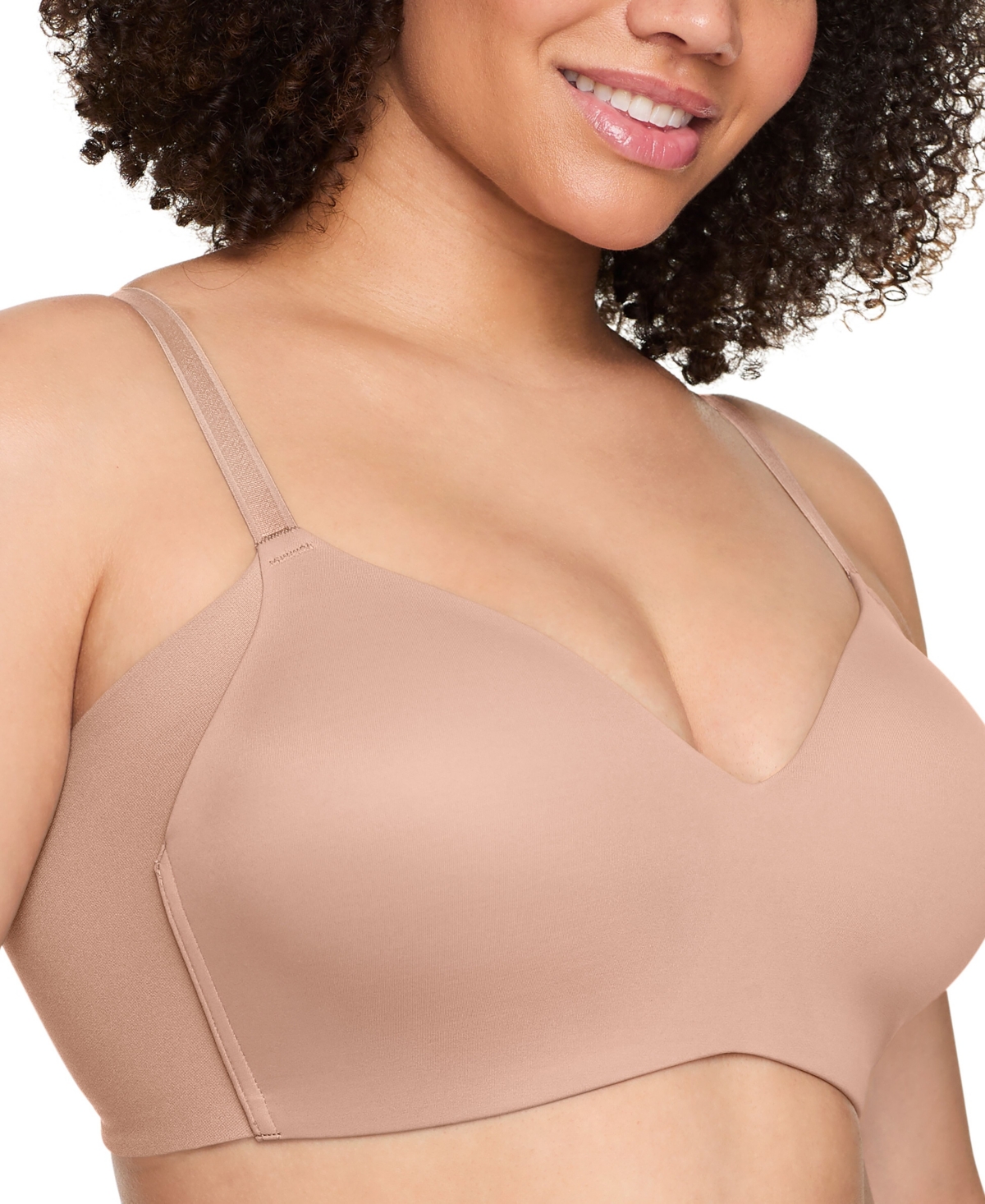 Warner's Women's No Side Effects Underarm-smoothing Wireless Bra Rm3061a In Brown
