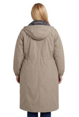 Plus Size Long Hooded Taslon Jacket