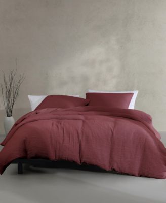 Washed Texture Solid Cotton Jacquard 3 Piece Comforter Set, Queen