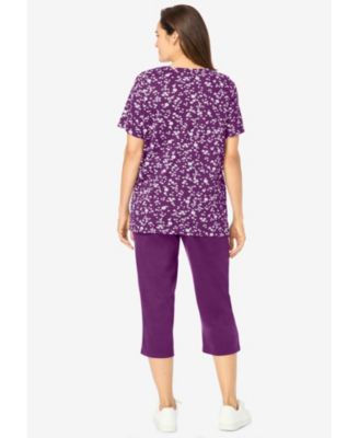 Plus Size 2-Piece Tunic And Capri Set