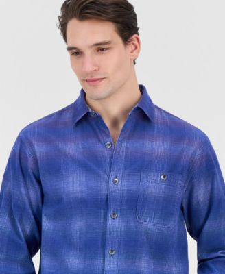 Men's Coastline Cord Sunset Long-Sleeve Plaid Button-Front Shirt