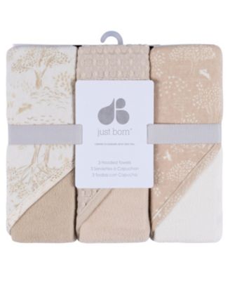 Baby 3-Piece Hooded Towels, Pink Florals, One Size