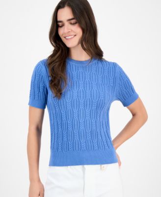 Women's Cotton Cable-Knit Sweater