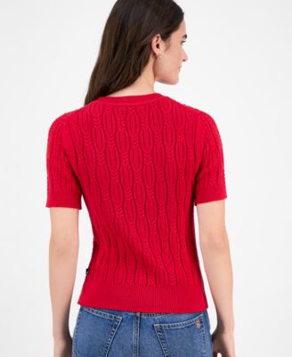 Women's Cotton Cable-Knit Sweater