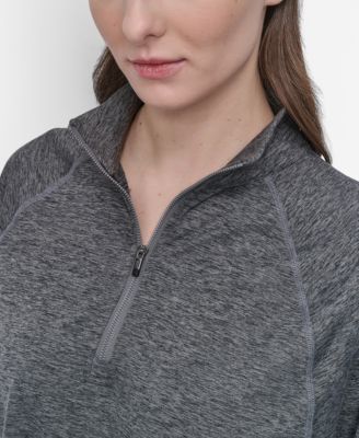 Women's Space-Dyed Half-Zip Raglan-Sleeve Top