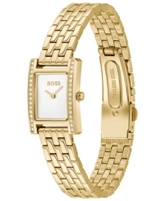 Women's Lucy Precious Quartz Basic Mini Ionic Plated Thin Gold Steel Watch, 18.50mm