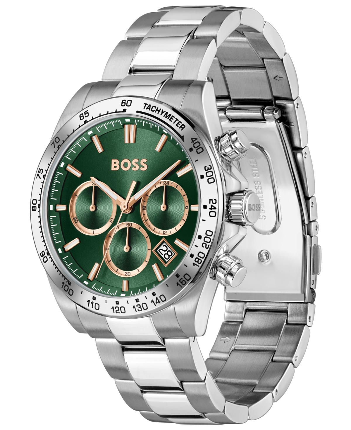 Hugo Boss Men's Hero 2.0 Quartz Fashion Chrono Stainless Steel Watch, 44mm