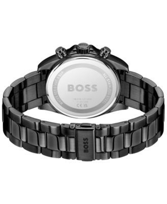 Men's Hero 2.0 Quartz Fashion Chrono Ionic Plated Black Steel Watch, 44mm