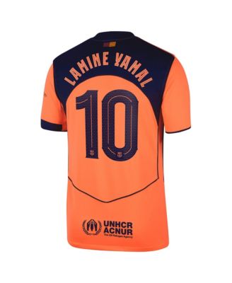 Men's Lamine Yamal Orange Barcelona 2025/26 Third Replica Player Jersey