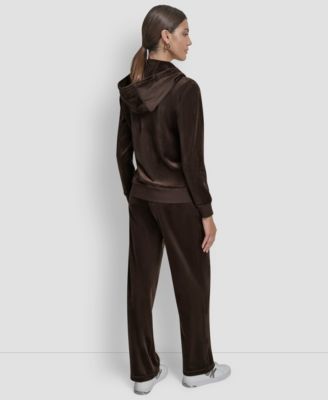 Petite Drawstring-Waist Velour Pants