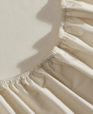 Solid Cotton Percale 4-Piece Sheet Set, Full