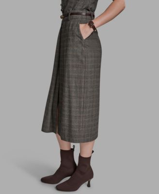 Women's Belted Midi Skirt