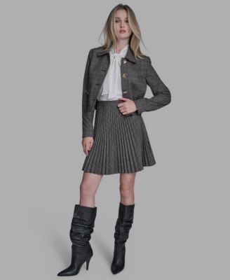 Women's Novelty Plaid Button Down Jacket