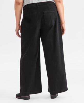 Plus Size Wide-Leg High-Rise Jeans, Exclusively Macy's