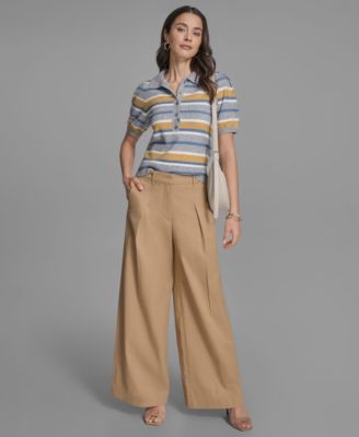 Women's Pleated Wide-Leg Pants