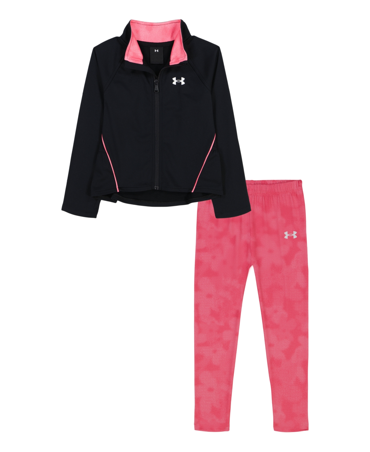 Under Armour Kids' Toddler And Little Girls 2-piece Rival Flutter Jacket And Leggings Set In Pink