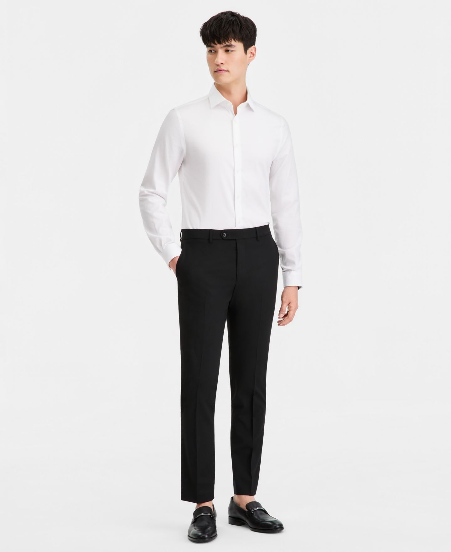 Мужские брюки Tommy Hilfiger Modern-Fit Wool TH-Flex Stretch Suit Separates Pant, цвет: Чёрный — фото 2