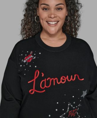 Plus Size Embellished Amour Sweater