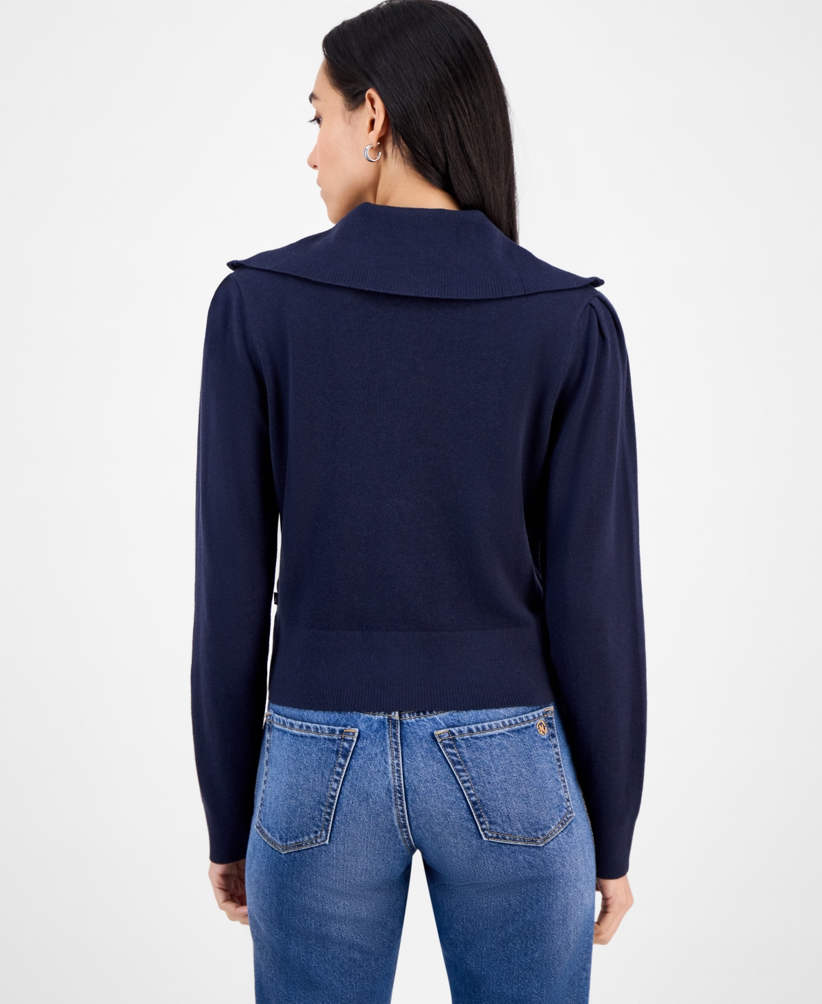 Nautica Jeans Women's Cotton Zip-front Cardigan Sweater In Blue