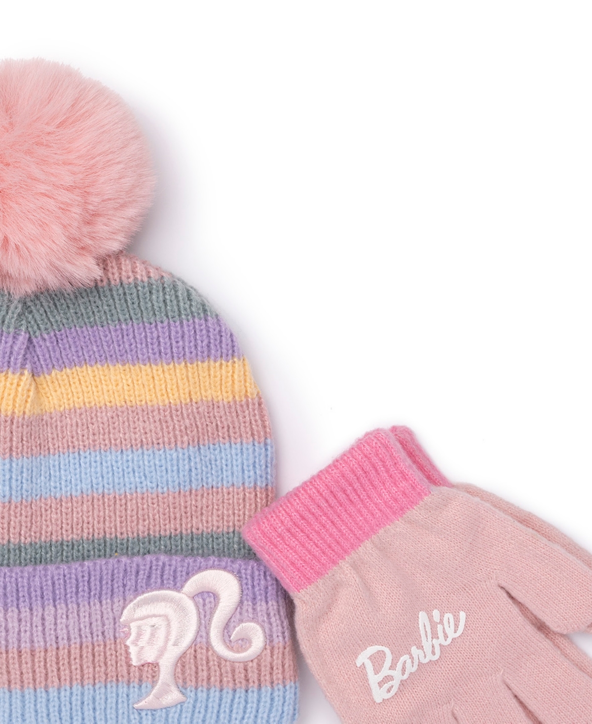 Berkshire Barbie Big Girls 2-piece Barbie Beanie And Gloves Set In Multi