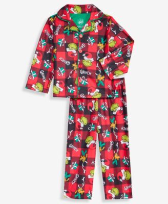 GRINCH - Boys Toddler 2T-4T Printed Coat Pajama Set