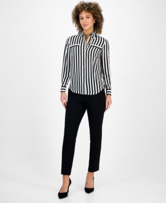 Women's Striped Button-Front Shirt