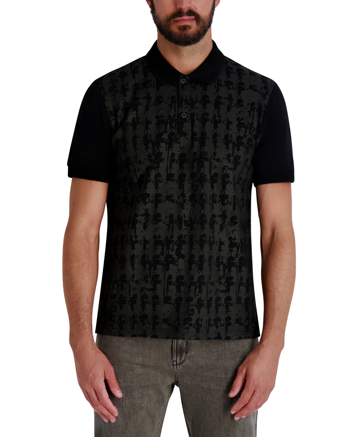 Karl Lagerfeld Paris Men's Polo Neck T-Shirt
