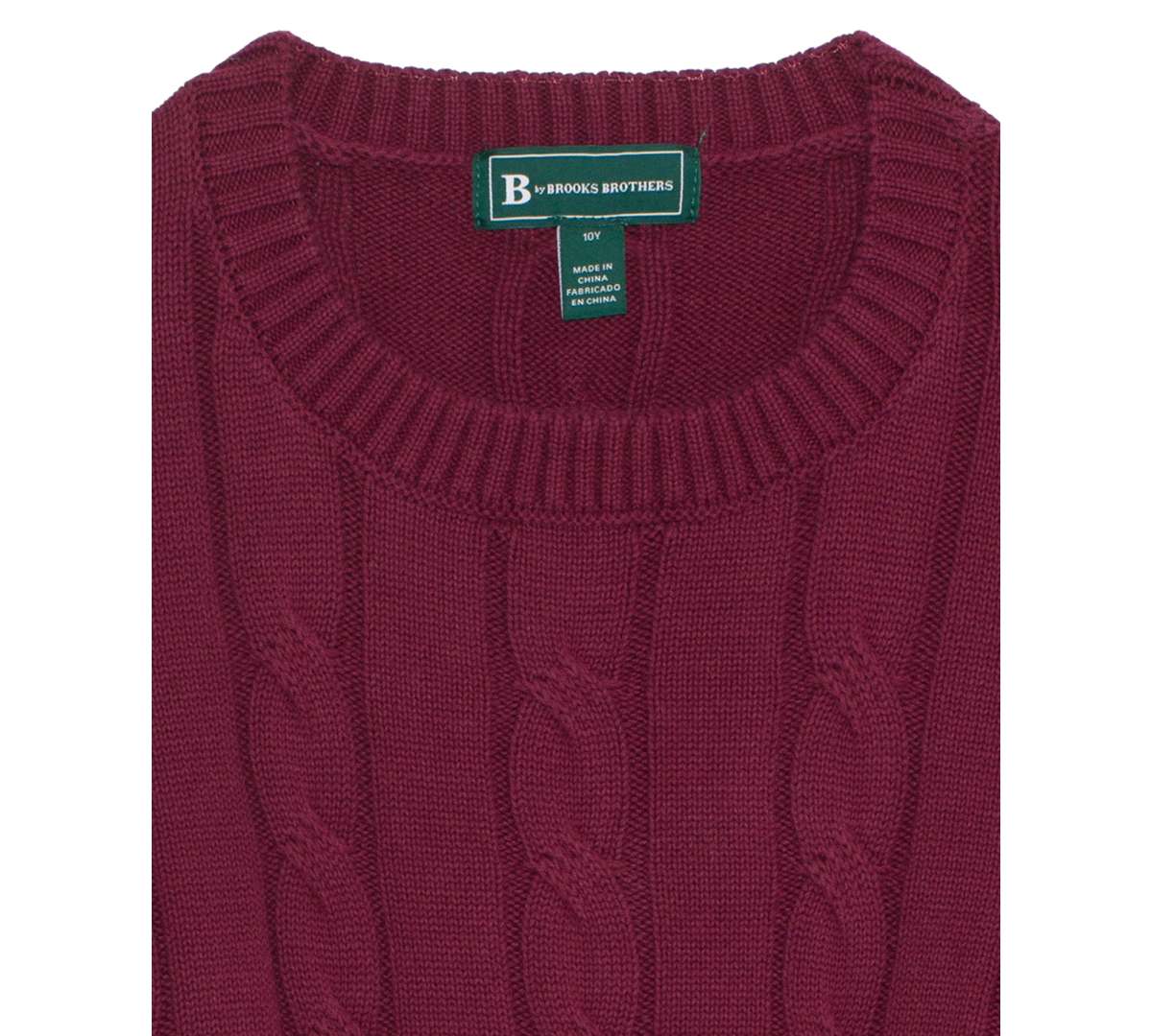 B By Brooks Brothers Big Boys Cable Long Sleeve Sweater