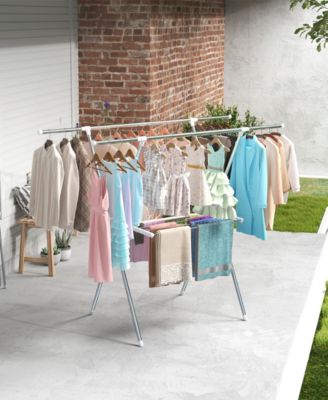 2-Tier Clothes Drying Rack with Adjustable Gullwing Arms