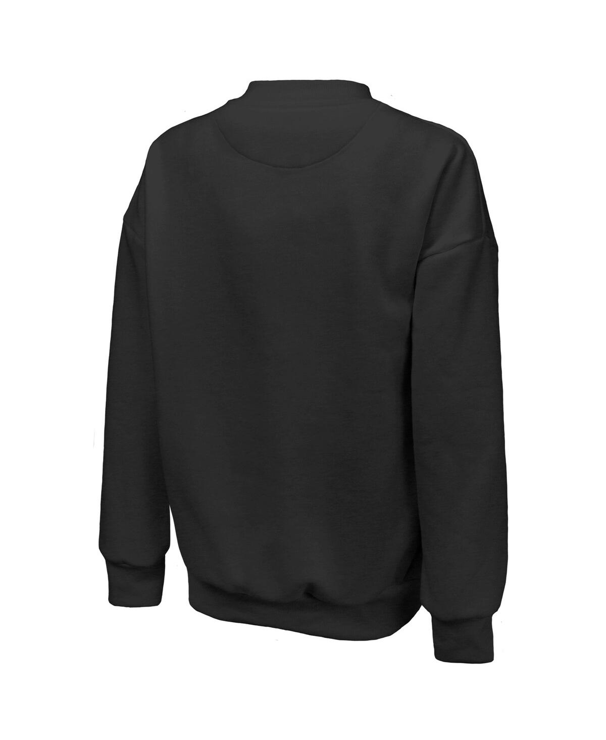 Majestic Threads Black Golden State Valkyries Primary Logo Drop Shoulder Tri-blend Pullover Sweatshi In Black