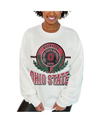 Gameday Couture - Women's White Ohio State Buckeyes Hot Shot Fleece Pullover Sweatshirt