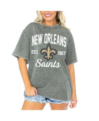Gameday Couture - Women's Gray New Orleans Saints Tackle Titan Boyfriend Washed T-Shirt