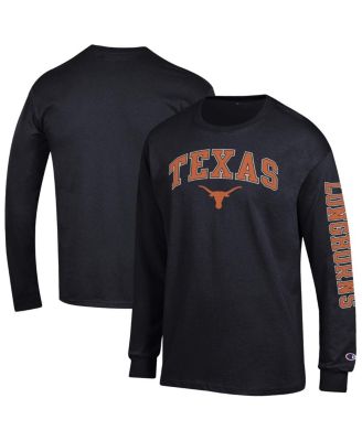 Champion - Men's Black Texas Longhorns Arch Over Logo 2-Hit Long Sleeve T-Shirt