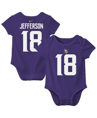 Nike - Baby Boys and Girls Justin Jefferson Purple Minnesota Vikings Player Name Number Bodysuit
