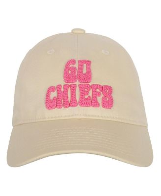 Big Girls Cream Kansas City Chiefs Blitz Adjustable Hat