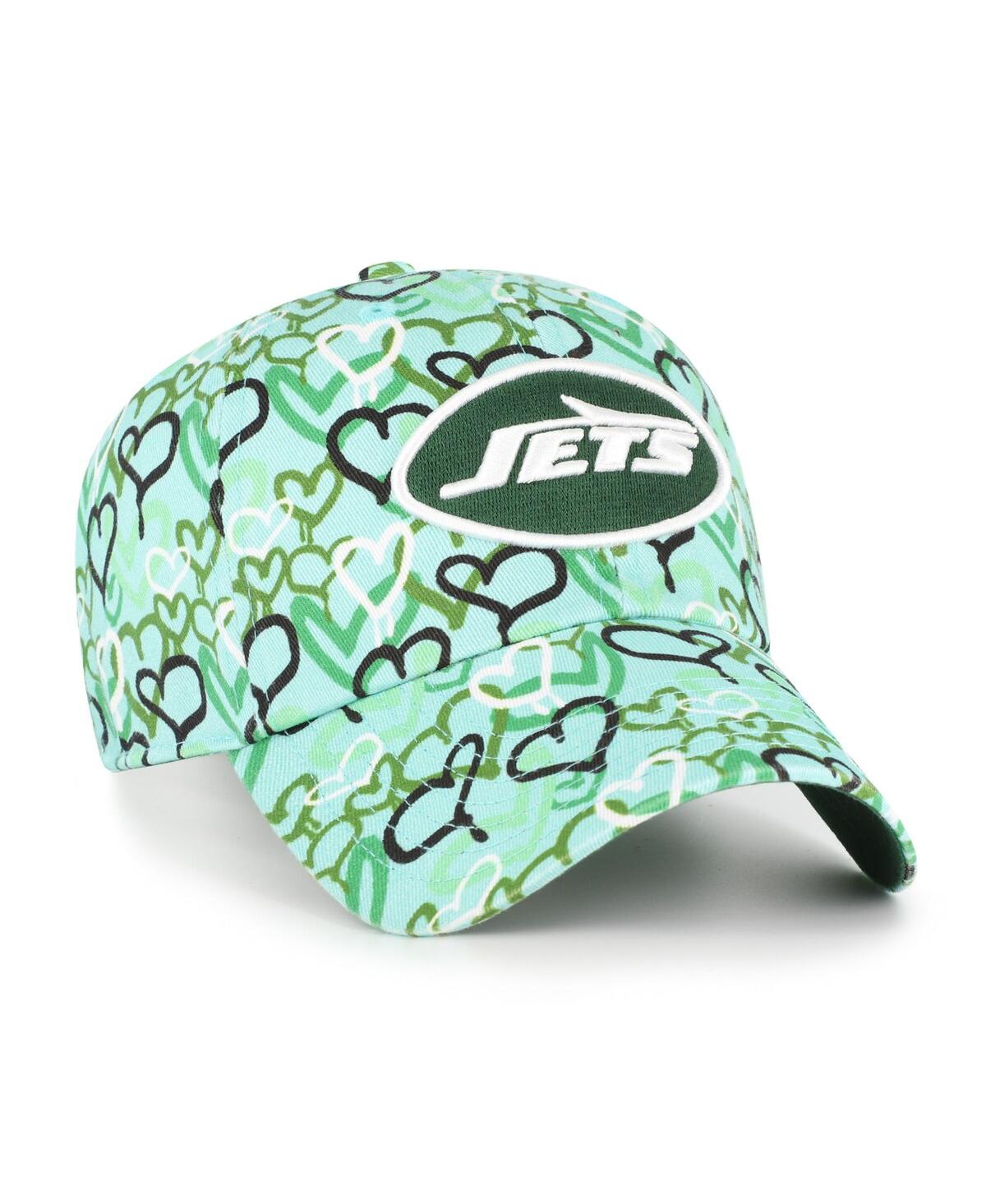 47 Brand Big Girls Green New York Jets Mural Clean Up Adjustable Hat In Green