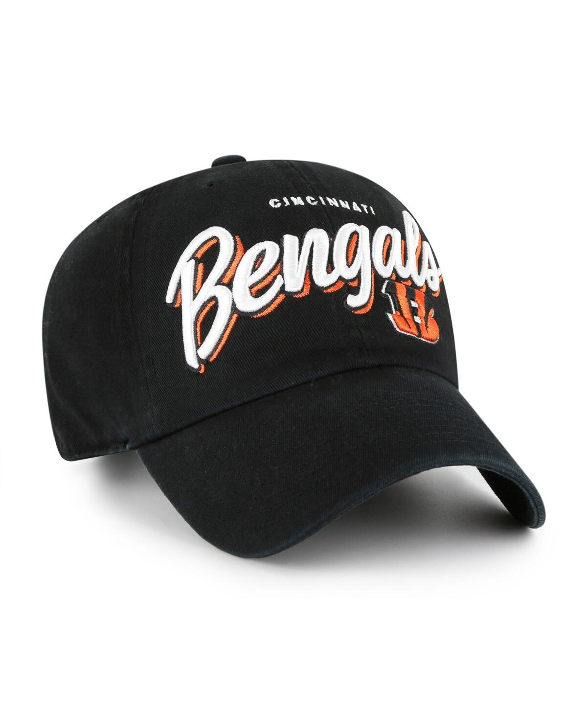 47 Brand Women's Black Cincinnati Bengals Ariana Clean Up Adjustable Hat In Black