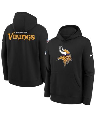 Nike - Big Boys and Girls Black Minnesota Vikings Sideline Club Fleece Hoodie