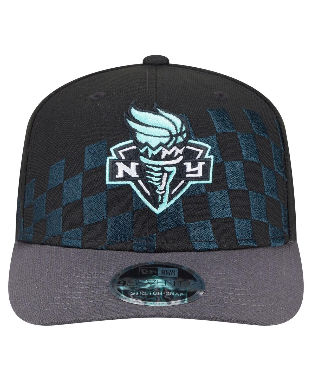 New Era Men's And Women'sâ Black New York Liberty 9seventy Checkerboard Print Adjustable Hat In Black
