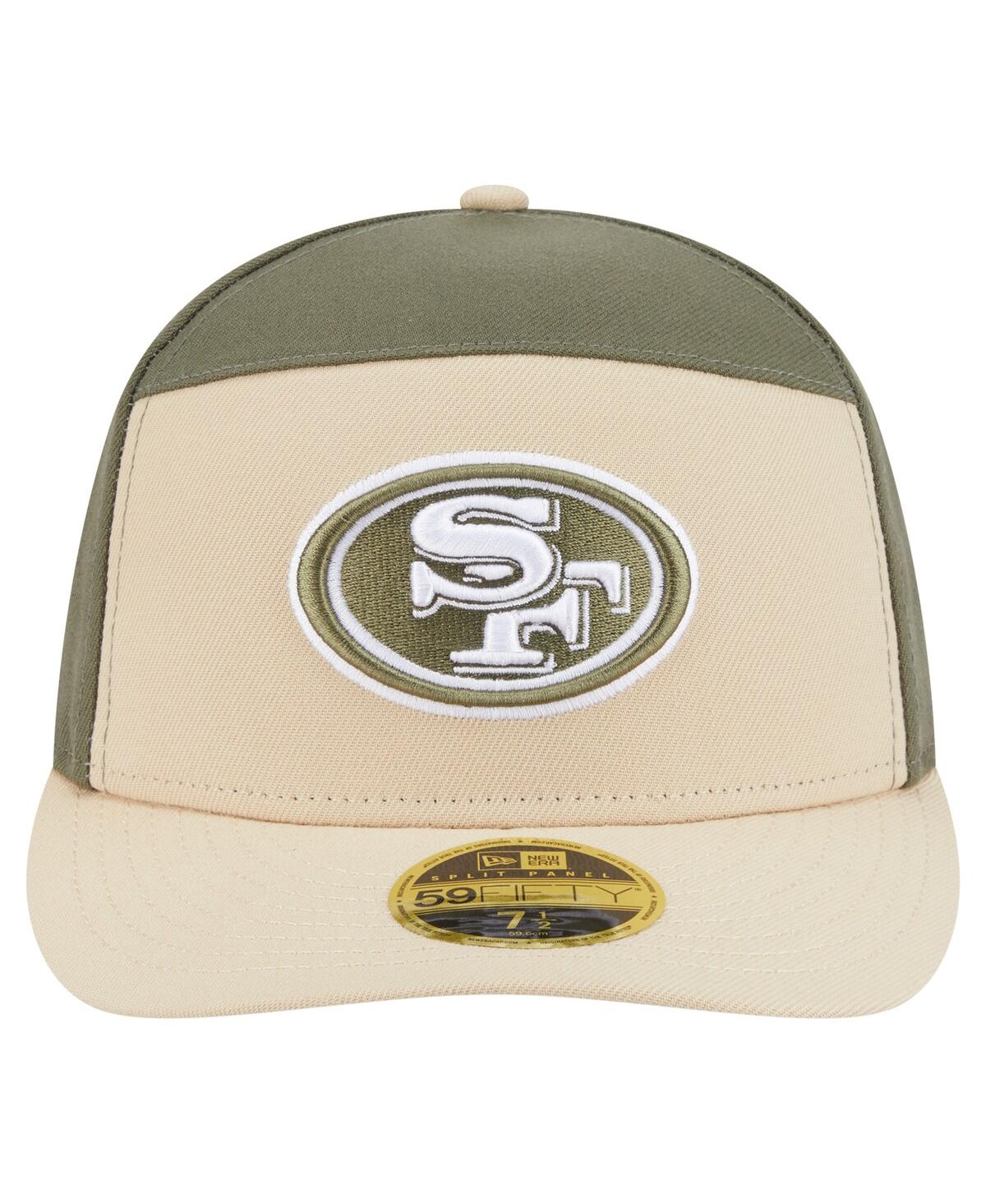 New Era Men'sâ Light Beige/olive San Francisco 49ers Two-tone Color Pack Split Panel 59fifty Fitted Hat In Green