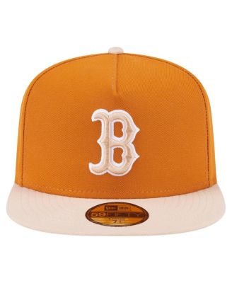 Men's Orange/Light Beige Boston Red Sox Two-Tone Color Pack A-Frame 59FIFTY Fitted Hat